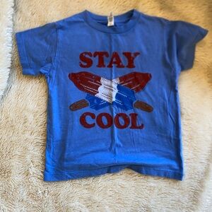 Blue Kids Shirt with Stay Cool Design